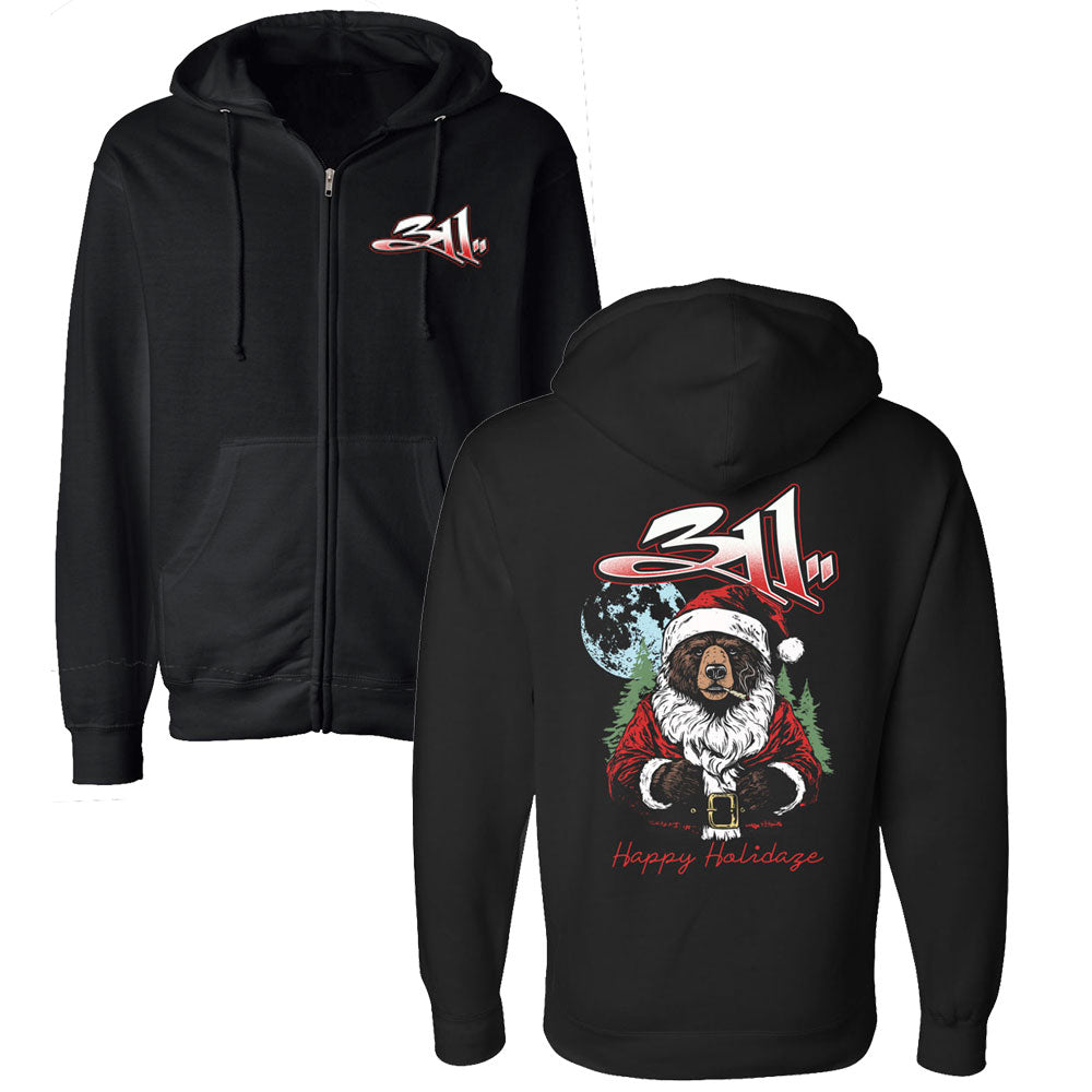 311 Bear Santa Zip Up Hoodie